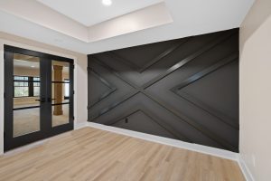 Dark wall with crossing wall moulding